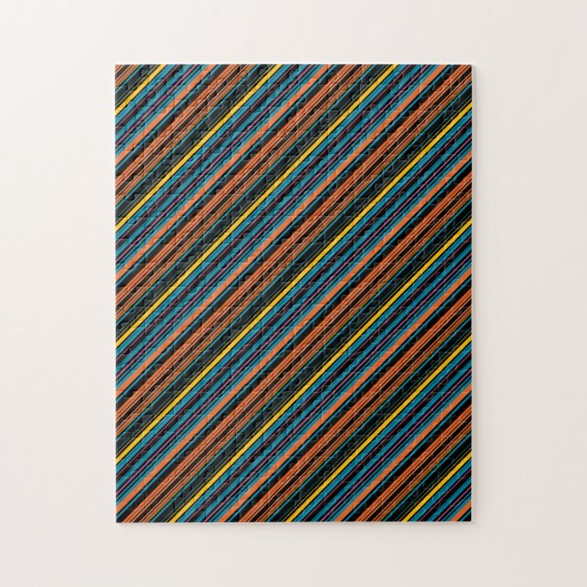 Süße schwarze blaue Streifen Puzzle (Vertikal)