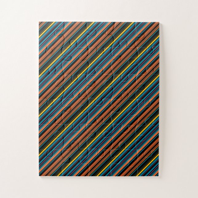 Süße schwarze blaue Streifen Puzzle (Vertikal)