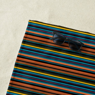Süße schwarze blaue Streifen Strandtuch