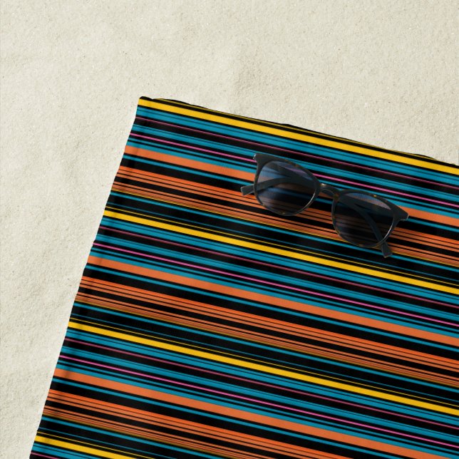 Süße schwarze blaue Streifen Strandtuch (Beispiel)