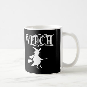 Süße schwarze böse fliegende Hexe Halloween Kaffeetasse