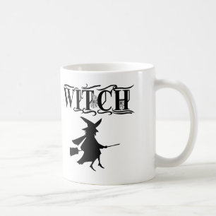 Süße schwarze böse fliegende Hexe Halloween Tasse