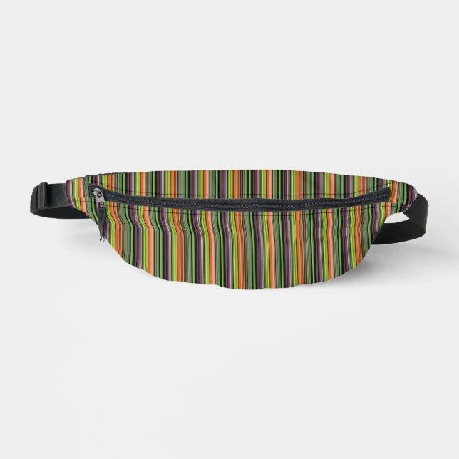 Süße schwarze bunte Streifen Bauchtasche (Vorderseite)