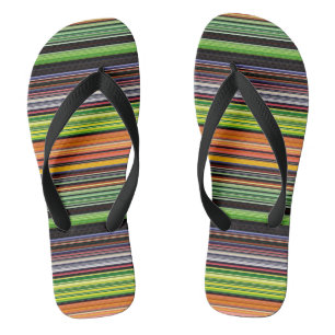 Süße schwarze bunte Streifen Flip Flops