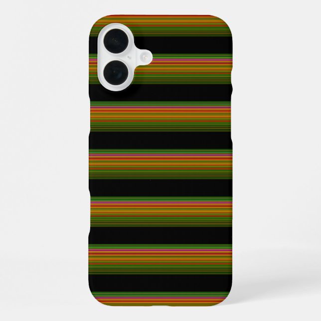 Süße schwarze farbenfrohe gestreifte iPhone hülle (Rückseite)