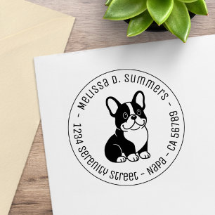Süße schwarze französische Bulldogge individuelle  Gummistempel