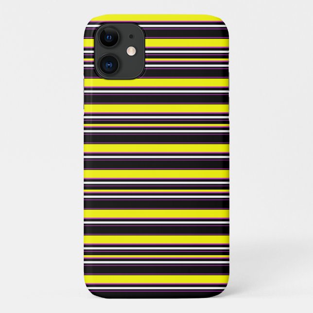 Süße schwarze gelbe Streifen Case-Mate iPhone Hülle (Rückseite)