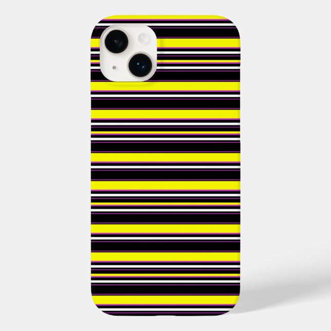 Süße schwarze gelbe Streifen Case-Mate iPhone Hülle (Rückseite)