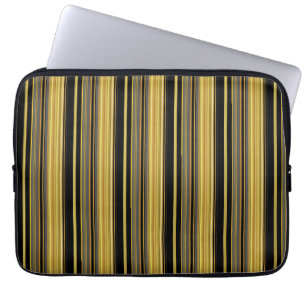Süße schwarze goldene Streifen Laptopschutzhülle
