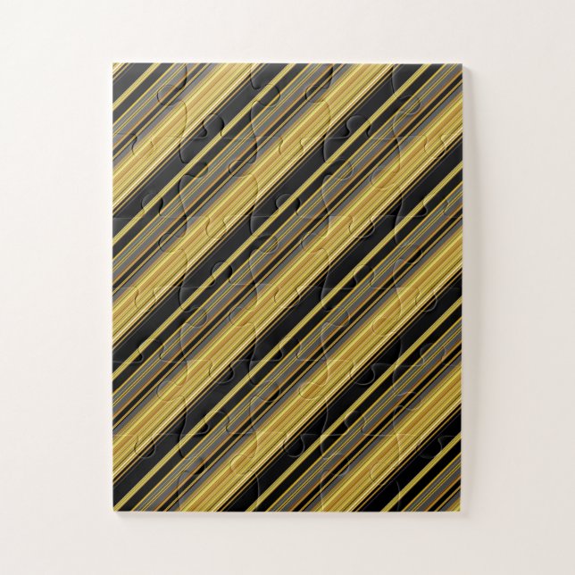 Süße schwarze goldene Streifen Puzzle (Vertikal)