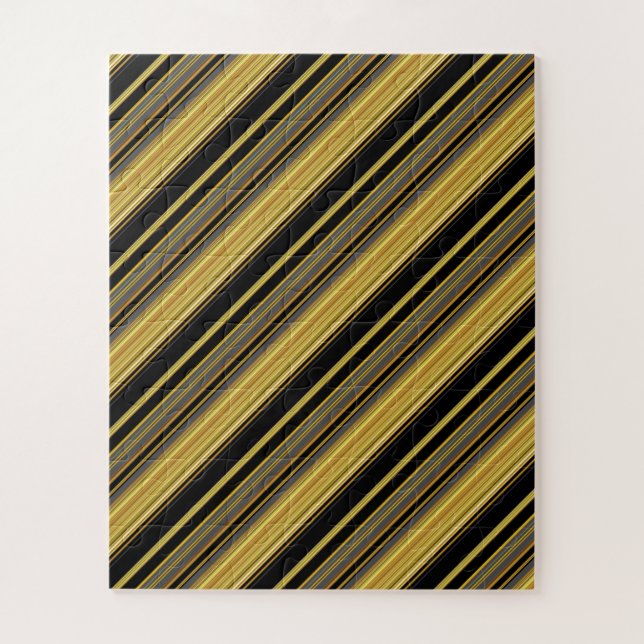 Süße schwarze goldene Streifen Puzzle (Vertikal)