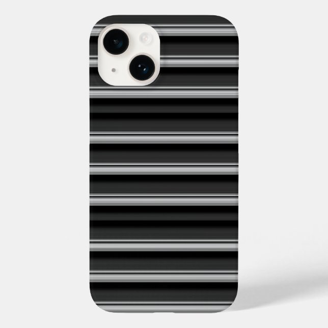Süße schwarze graue Streifen Case-Mate iPhone Hülle (Rückseite)