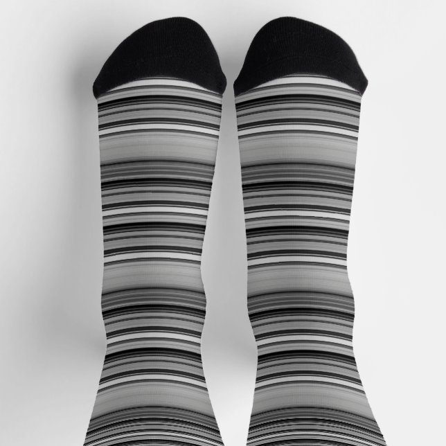 Süße schwarze graue Streifen  Socken (Oben)