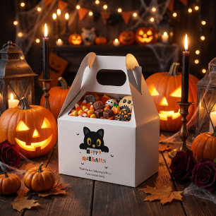 Süße schwarze Halloween-Katze Geschenkschachtel