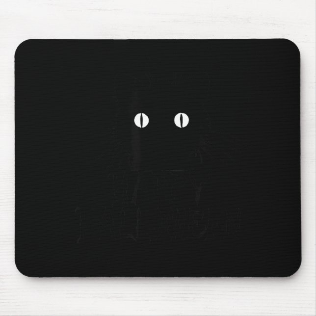 Süße schwarze Halloween-Katze mit Schnurrhaaren gl Mousepad (Vorne)