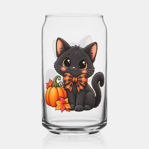 Süße schwarze Halloween-Katzenglas Dosenglas