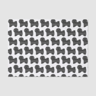 Süße schwarze Havanese Zeichentrick-Hund-Muster Seidenpapier
