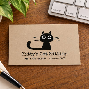 Süße schwarze Kätzchenkatze Lustiges Fell Eige Visitenkarte