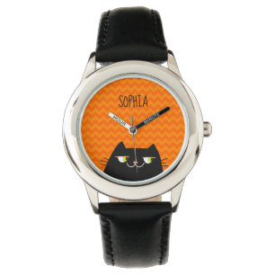 Süße schwarze Katze Armbanduhr