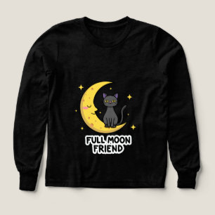 Süße schwarze Katze auf dem Mond - Vollmond-Freund