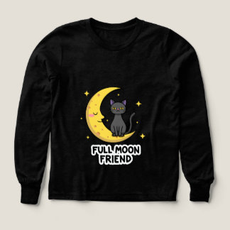 Süße schwarze Katze auf dem Mond - Vollmond-Freund