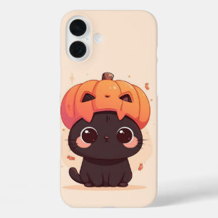 Süße schwarze Katze iPhone 16 Plus Hülle