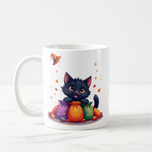 Süße schwarze Katze Halloween Süßigkeiten Tasse