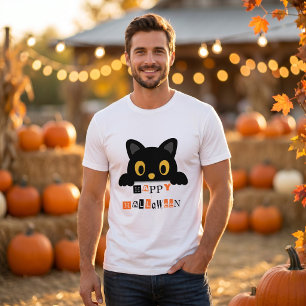 Süße schwarze Katze Halloween T-Shirt