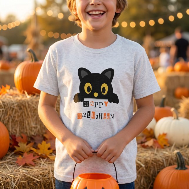 Süße schwarze Katze Halloween Tri-Blend Shirt (Von Creator hochgeladen)