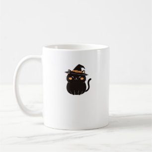 Süße schwarze Katze in Hexenhut Classic T-Shirt Kaffeetasse