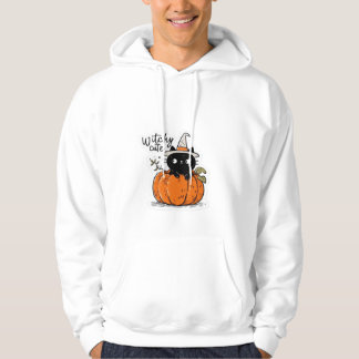 Süße schwarze Katze in Kürbis mit Hexenhut Classic Hoodie