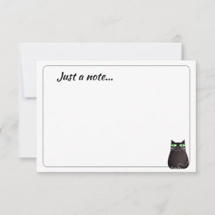 Süße schwarze Katze, individuell, nur eine Notiz Mitteilungskarte