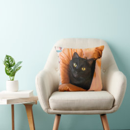 Süße schwarze Katze Kissen