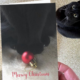 Süße schwarze Katze Meowy Weihnachten Haustier Url