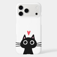 Süße schwarze Katze mit Herz