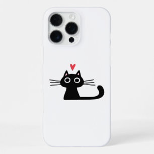 Süße schwarze Katze mit Herz Kätzchen Valentinsta iPhone 16 Pro Max Hülle