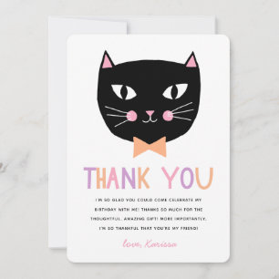 Süße schwarze Katze Pastell Danke Geburtstag