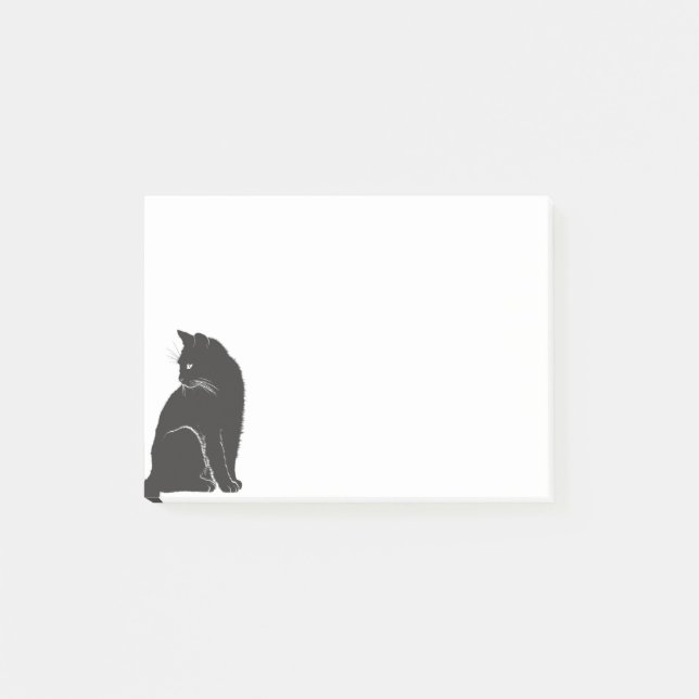 Süße schwarze Katze Post-it Klebezettel (Vorderseite)