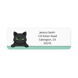 Süße schwarze Katze schaut Mint benutzerdefinierte