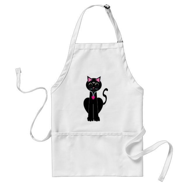 Süße schwarze Katze Schürze (Vorne)