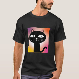 Süße schwarze Katze und große Augen T-Shirt