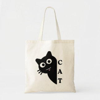 Süße schwarze Katze Wortspiel-Tasche | Lustige Kat Tragetasche