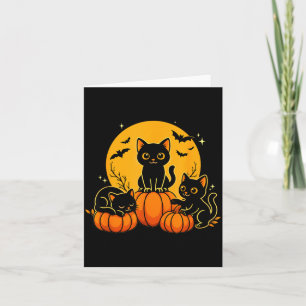 Süße schwarze Katzen-Kürbis-Halloween-Kostüme Männ Karte