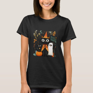 Süße schwarze Katzen und Geisterfreunde - Whimsica T-Shirt
