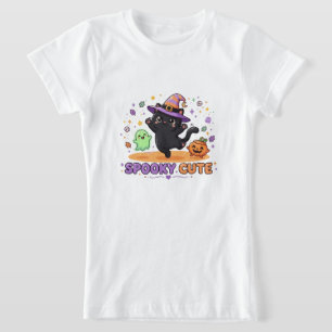 Süße schwarze Katzenhexe Halloween T-Shirt