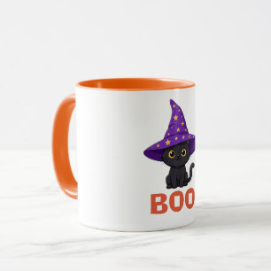 Süße schwarze Katzenhexe Halloween-Tasse Tasse