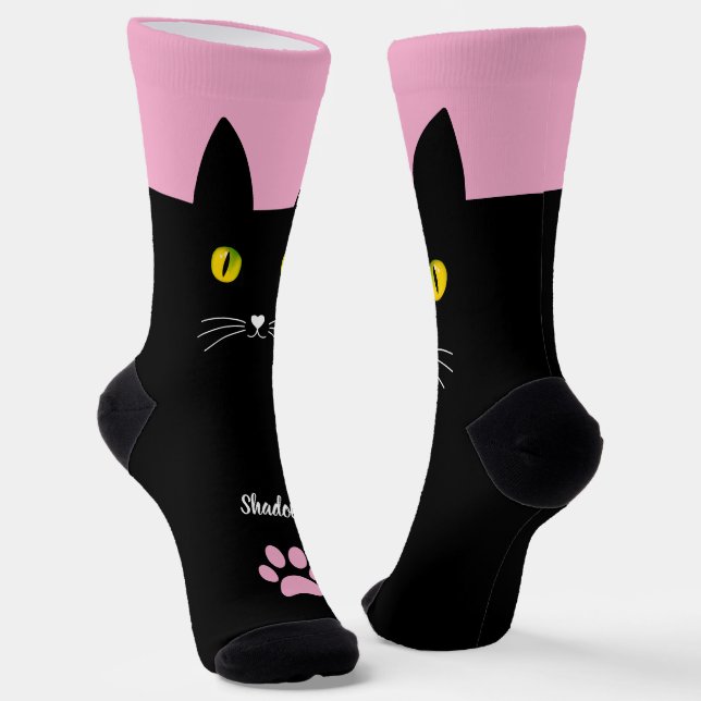 Süße schwarze Katzensocken-Geschenke für Katzenlie Socken (Gewinkelt)