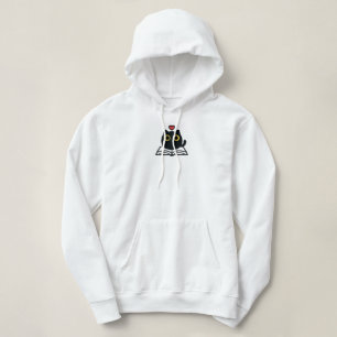 Süße schwarze Kawaii-Katze liest Buch Cartoon Hoodie