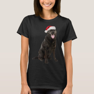 Süße schwarze Labradormütze Weihnachtsmann-Hund La T-Shirt