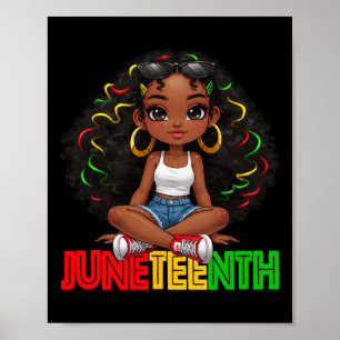 Süße schwarze Mädchen feiern Juneteenth 1865 Kinde Poster